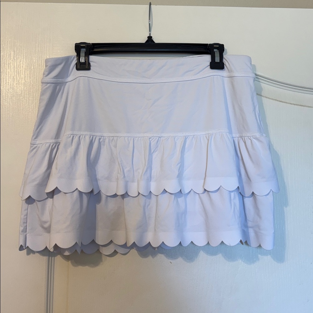 Lilly Pulitzer White Scalloped Layered Skort